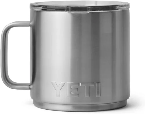 Vista 4 de YETI Rambler - Taza apilable de 14 onzas, aislada al vacío, acero inoxidable con tapa MagSlider, acero inoxidable