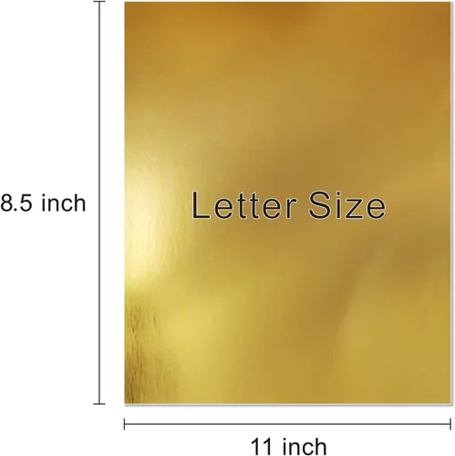 Vista 3 de Papel de cartulina metálica dorada de 8.5 x 11 pulgadas, 100 hojas de 100 libras, cartulina reflectante reflejada, para álbumes de recortes