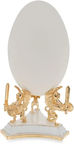 Vista 4 de BestPysanky Soporte para huevo de metal en tono dorado imperial