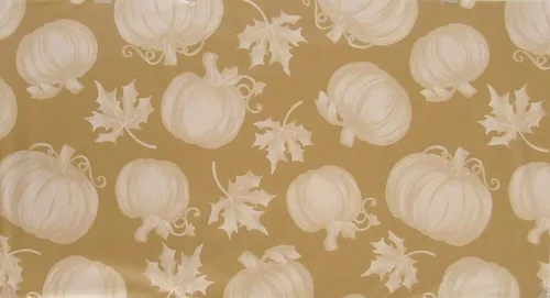 Vista 3 de Erlene Home Fashions Impresión de hojas de otoño y calabazas en varios colores mantel de franela de vinilo (dorado, cuadrado de 52 x 52 pulgadas)