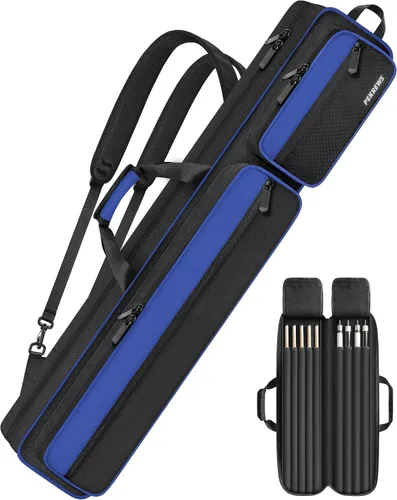 Vista 10 de Pool Cue Case, 4x5 Pool Stick Bag with Multiple Accessory Pockets Fit Multi-Sticks Soft Cue Stick Case, Hidden Shoulder Strap, 2 Handle, Travel