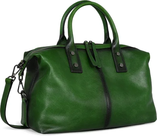 Vista 14 de Iswee - Bolso de hombro de cuero genuino, bolso tote con diseño de morral, con asa superior, bolso de gran capacidad, bolso cruzado