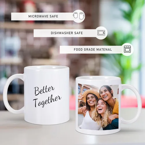 Vista 5 de Taza de café personalizada, taza personalizada con texto fotográfico y logotipo, regalo personalizado para cumpleaños, aniversario, Navidad, tazas