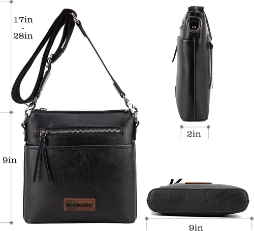 Vista 4 de Montana West Crossbody Bag for Women Multi Pocket Cross Body Bag Purses with Guitar Strap