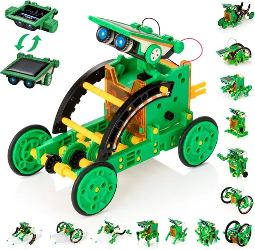 Vista 8 de Solar Robot Kit, 14-in-1 STEM Building Toy for Kids DIY Science Robotic Set Gris
