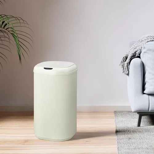 Vista 7 de Basurero de cocina con sensor de movimiento de 8 galones, cubo de basura automático sin contacto con tapa, cubo de basura cilíndrico de acero
