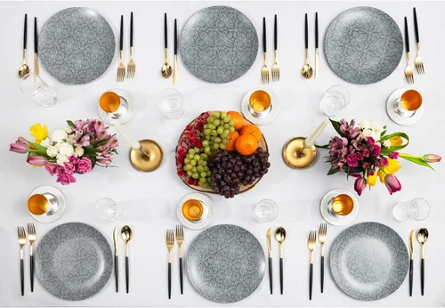 Vista 8 de Trendables Paquete de 120 tenedores de plástico resistente de dos tonos, impresionante tenedor de plástico desechable de doble color negro y dorado