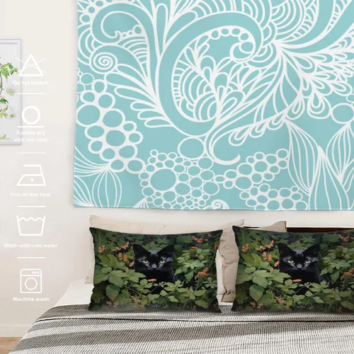 Vista 331 de Batmerry Autumn Pumpkin Templeton Throw Pillow Covers, Green Leaves Paths Forests Decorative Pillow Covers Digital Printing Blended for Couch Sofa