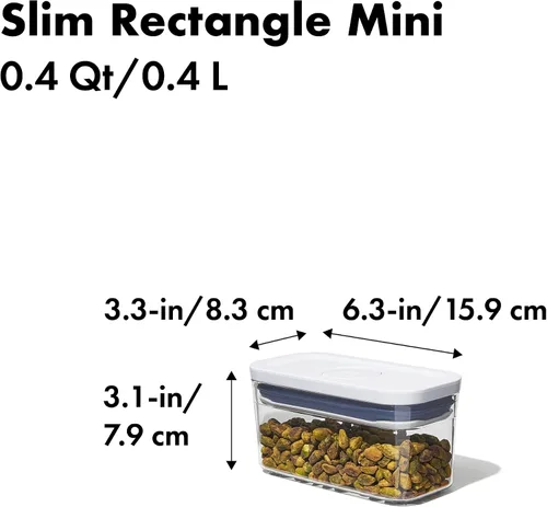 Vista 3 de OXO Good Grips POP Contenedor - Rectángulo Delgado Mini 0.4 Qt