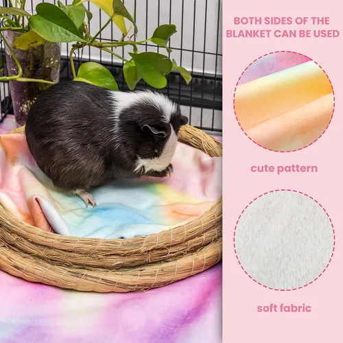 Vista 4 de Ropa de cama de conejillo de indias – Paquete de 3 accesorios impermeables para jaula de animales pequeños para conejillos de indias, ratas