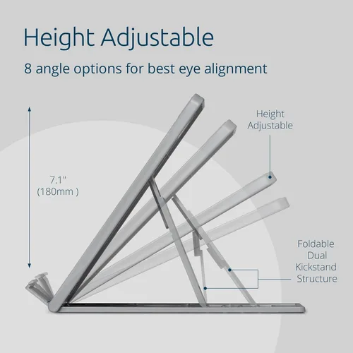 Vista 3 de Kensington SmartFit Easy Riser Go - Elevador ergonómico ajustable para portátiles de hasta 14 pulgadas (K50421WW)
