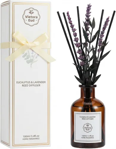 Vista 24 de Bamboo Reed Diffuser, 3.34 Fl Oz Esencial de bambú