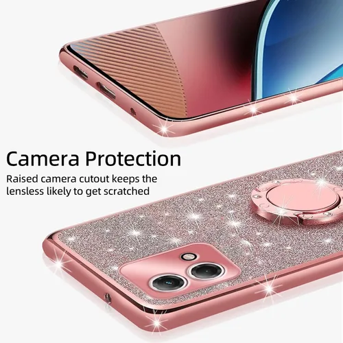 Vista 4 de Funda para Moto G Stylus 4G 2023, Moto G Stylus 2023 (no 0.18 oz) para mujer, con purpurina, suave, elegante, transparente, TPU de lujo, bonita