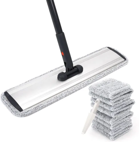 Vista 10 de Almohadillas de microfibra de 18 pulgadas, paquete de 6 cabezales de repuesto para mopas de microfibra para mopas húmedas y secas, almohadillas