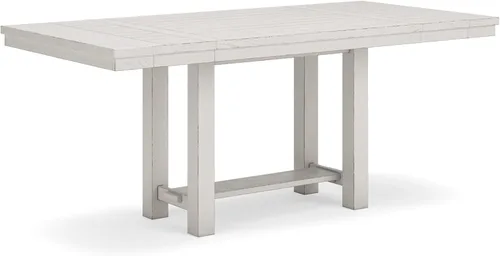 Vista 12 de Signature Design by Ashley Robbinsdale - Mesa extensible para comedor con centro abatible removible, estilo casual, con base de caballete, madera