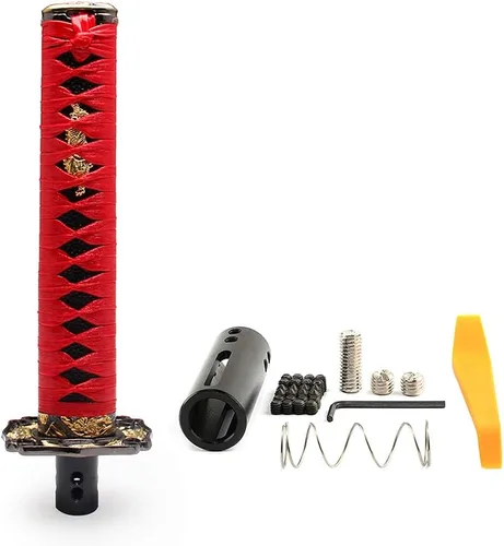 Vista 10 de Katana - Pomo de palanca de cambios automática para bloqueo y botón de transmisión automática, espada samurái, palanca de cambios individual