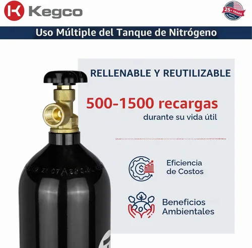 Vista 5 de Kegco Tanque de aire de nitrógeno de 22 pies cúbicos - Cilindro de gas de aluminio de alta presión (vacío)