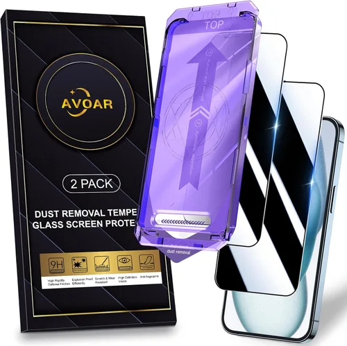 Vista 8 de Paquete de 2 protectores de pantalla de privacidad para iPhone 13 Pro Max /14 Plus [kit de alineación automática] vidrio templado, protección