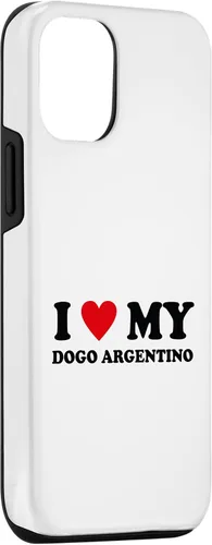 Vista 3 de iPhone 15 I Heart Dog Dad Mom - I Love Dogo Argentino Case