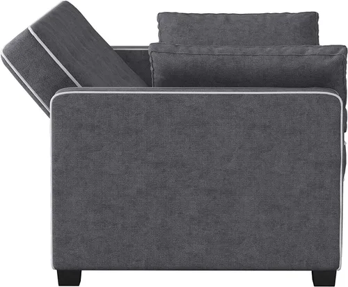 Vista 13 de Serta Ainsley Sofá Cama Convertible de 66.5", Tamaño Full, Dreamcoil Comfort, Tela Tejida Suave, Carbón