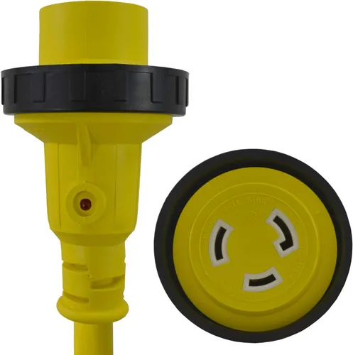 Vista 3 de Conntek 17105-025RE Marine Shore Power - Juego de cables de 30 amperios con indicador de luz (amarillo, 25 pies)