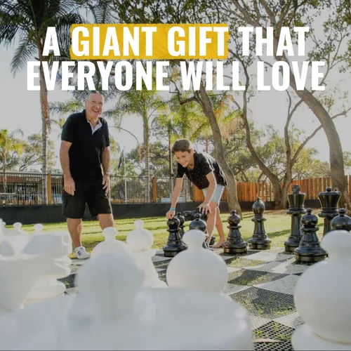 Vista 8 de MegaChess Juego de ajedrez gigante con rey de 25 pulgadas de alto, un juego de ajedrez grande para familias que buscan juegos gigantes al aire libre
