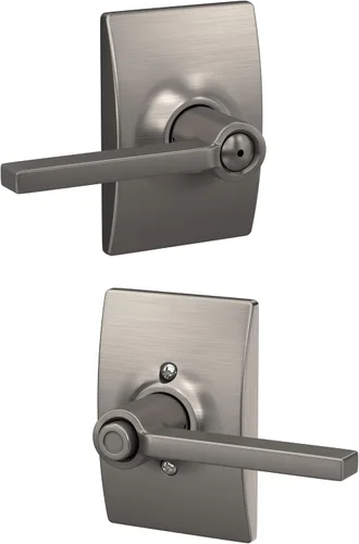 Vista 46 de Schlage F51A LAT 716 Latitude - Manija de puerta con bloqueo de entrada con llave, en acabado de bronce envejecido
