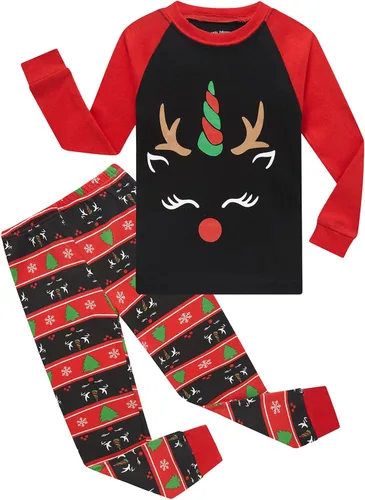 Vista 22 de Demifill Conjunto de pijamas de Halloween para niños y niñas, pijamas de Navidad, ropa de dormir para niños y niñas