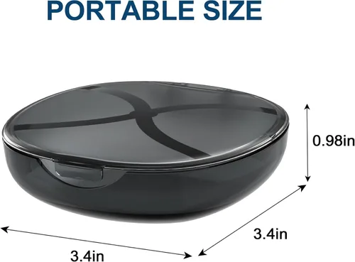 Vista 4 de Estuche de retención con orificios de ventilación, estuche protector bucal contenedor de almacenamiento dental (negro)