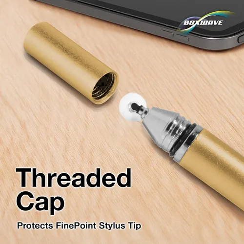 Vista 7 de BoxWave Lápiz óptico compatible con Motorola Edge 40 Pro, lápiz capacitivo FineTouch, lápiz capacitivo superpreciso, color dorado champán