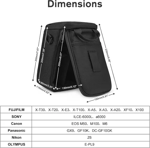 Vista 3 de S-ZONE - Bolsa impermeable para cámara con inserto para lentes, estuche cúbico compatible con Nikon, Canon