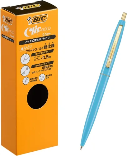 Vista 10 de Bic Japan Bic CFCGBPK05BLKJ Bolígrafo, Click Gold, 0.5, A Base de Aceite, Negro, Suave, Eje Rosa Bebé, 12 Piezas