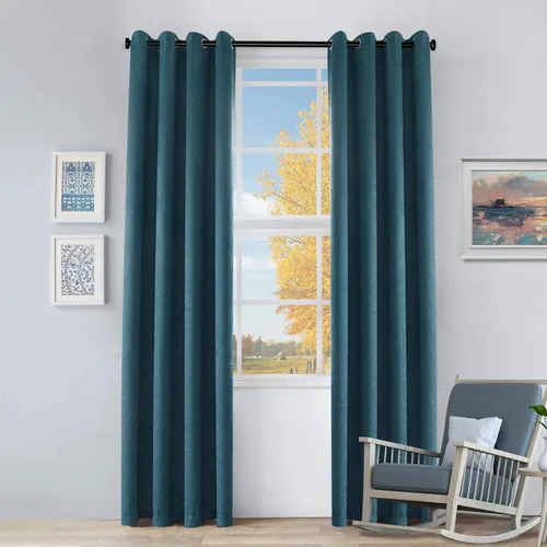 Vista 17 de BLUENILEMILLS Paneles de cortinas opacas para oscurecer la habitación con bolsillo para barra, cortinas perfectas para ventanas de cocina, Beige