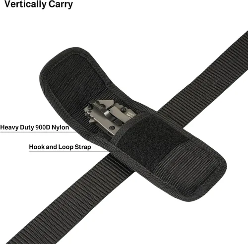 Vista 3 de Funda para cuchillo para cinturón, soporte táctico para cuchillo de bolsillo, bolsa de cinturón vertical u horizontal para cuchillo al aire libre