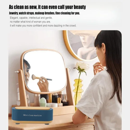 Vista 5 de Limpiador doméstico de vibración de alta frecuencia, limpiador portátil de joyas, limpieza de 360, para limpieza de joyas, anillo, collares, gafas