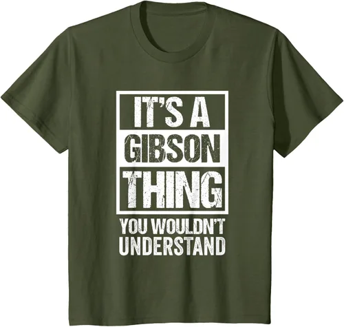 Vista 10 de It's A Gibson Thing You would Not Understand - Camiseta con nombre familiar, Negro, S