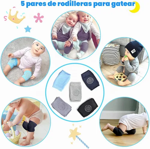 Vista 2 de Almohadillas antideslizantes para gatear para bebés, protegen la rodilla del bebé para gatear