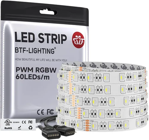 Vista 22 de BTF-LIGHTING RGBW LED Strip Cool White 16.4ft 60LED DC12V UL Listed IP30 RGB+blanco frío