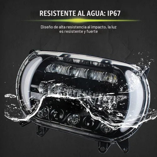 Vista 2 de Road Glide Faros LED con Intermitentes para Motocicletas, Luces Laterales de Circulación Diurna aptas para Motocicleta Road Glide 2015 2016 2017