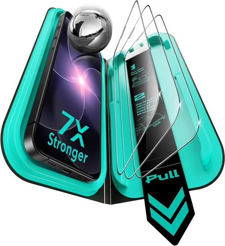 Vista 13 de ESR - Juego de 3 protectores de pantalla de vidrio templado 9H+ para iPhone Air, [grado militar a prueba de roturas], con tecnología antirreflejo