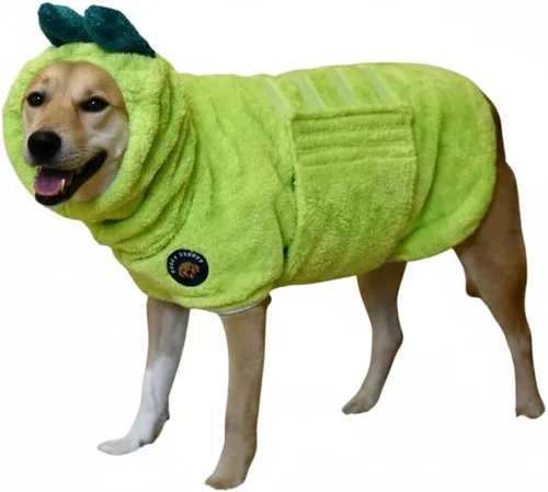 Vista 16 de DERPYCHAPPY Bata de Toalla Premium para Perros y Albornoz para Perros para Secar Perros Hecho en Corea Toalla de Baño de Microfibra Súper