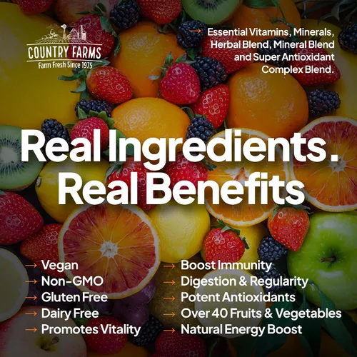 Vista 5 de Country Farms Multivitamínico líquido, vitaminas y minerales para apoyo inmunológico y energía, mezcla de hierbas, vegano, multivitamínico