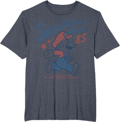 Vista 35 de Nintendo Super Mario Brothers '85 Vintage Stars - Camiseta Gris Oscuro