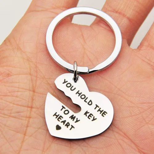 Vista 4 de Jude Jewelers Llavero de acero inoxidable con mantra inspiracional para parejas, esposo, esposa, regalo