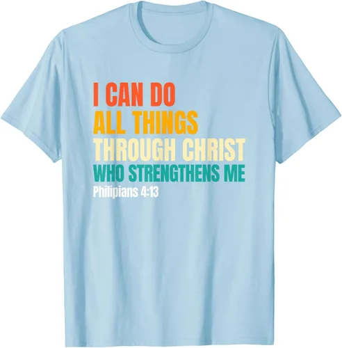 Vista 59 de I Can Do All Things Through Christ Christian Faith Camiseta, Negro, S
