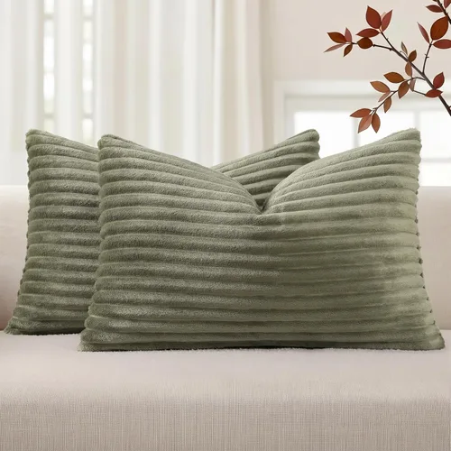 Vista 32 de Simmore Juego de 2 fundas de almohada decorativas de verano de 16 x 16 pulgadas, fundas de almohada suaves de franela de felpa natural de doble cara
