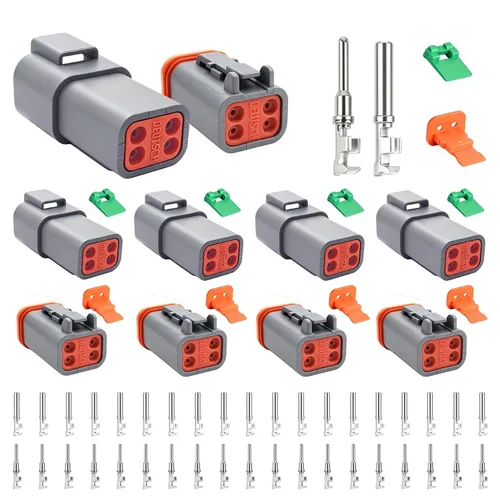 Vista 12 de Kit de conectores a granel DT, conectores de 2P, 3P, 4P, 6P, 8P y 12P, conector de cable impermeable DT de 12 pares, kit de conector de enchufe