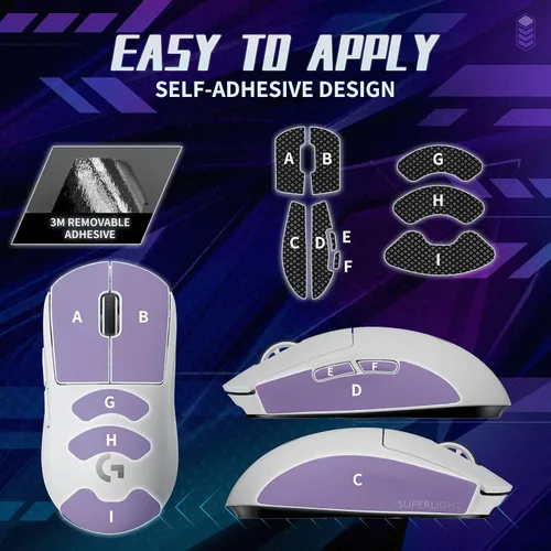 Vista 5 de Cinta de agarre antideslizante para mouse compatible con Logitech G PRO X SuperlightSuperlight 2, mouse inalámbrico para juegos, absorción de sudor