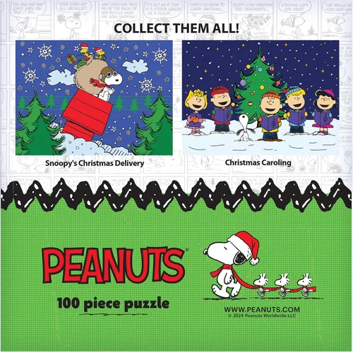 Vista 5 de RoseArt - Peanuts - Entrega de Navidad de Snoopy - Rompecabezas de 100 piezas para niños y adultos