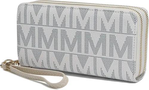 Vista 16 de MKF Collection Mia K - Cartera de pulsera para mujer, pequeña cartera de cuero vegano para tarjetas de crédito con cremallera y bolsillo